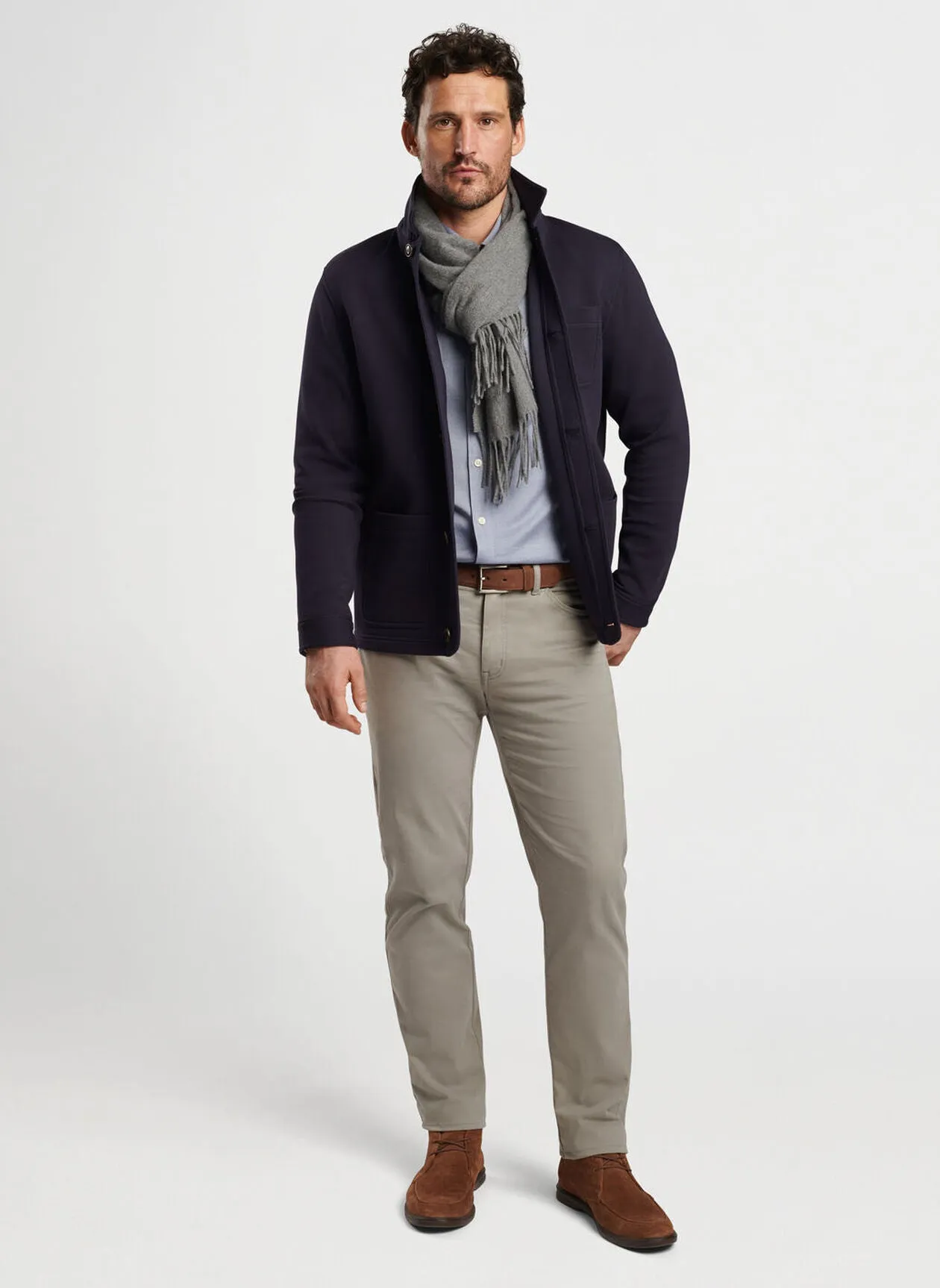 Peter Millar Mens Classic Fit Camden Chore Coat - NAVY