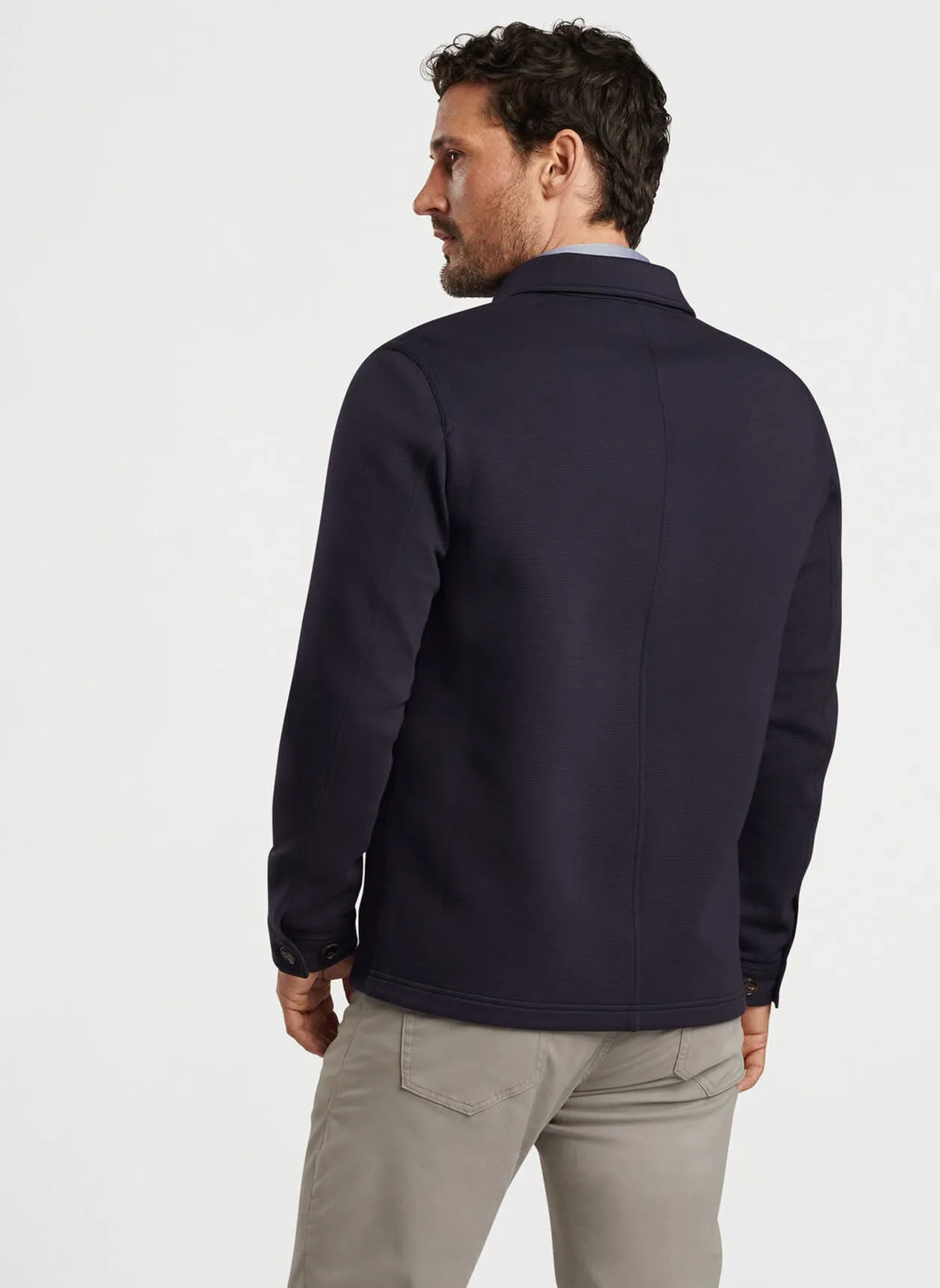 Peter Millar Mens Classic Fit Camden Chore Coat - NAVY