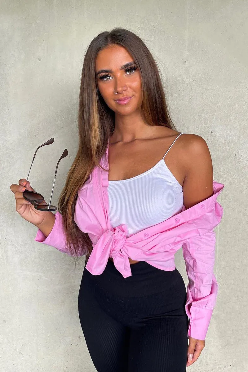 Pink Oversized Button Up Shirt - Eliza