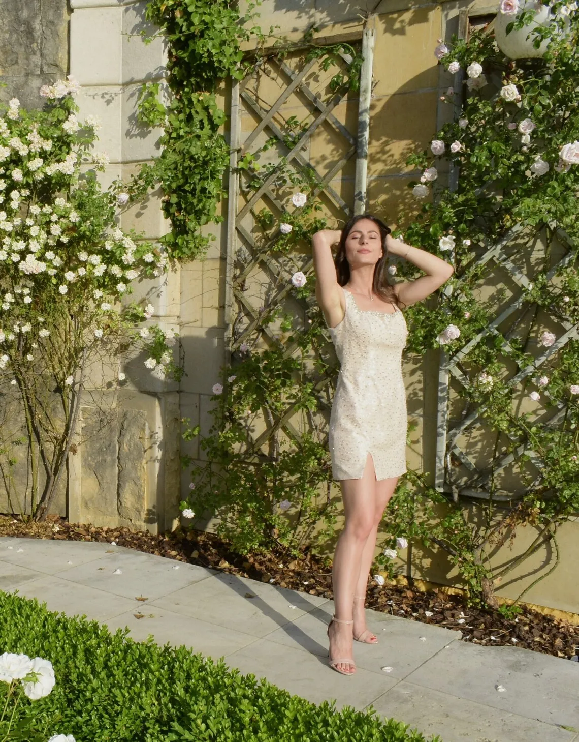 PINK ROSE beaded dress