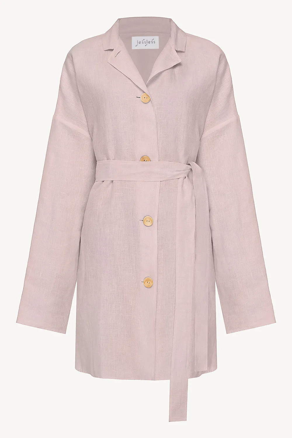 Pink unisex linen overshirt