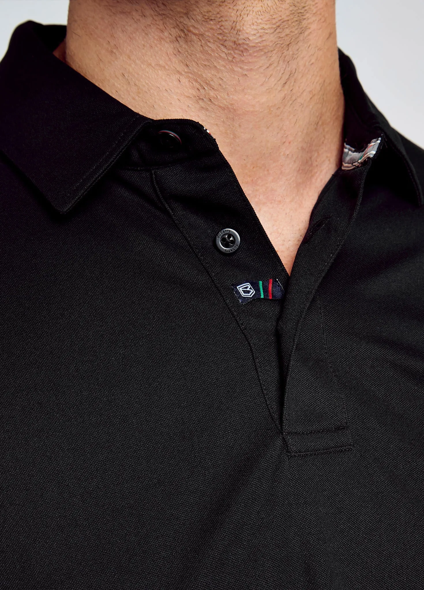 Piraeus Men's Long Sleeve Technical Polo - Black