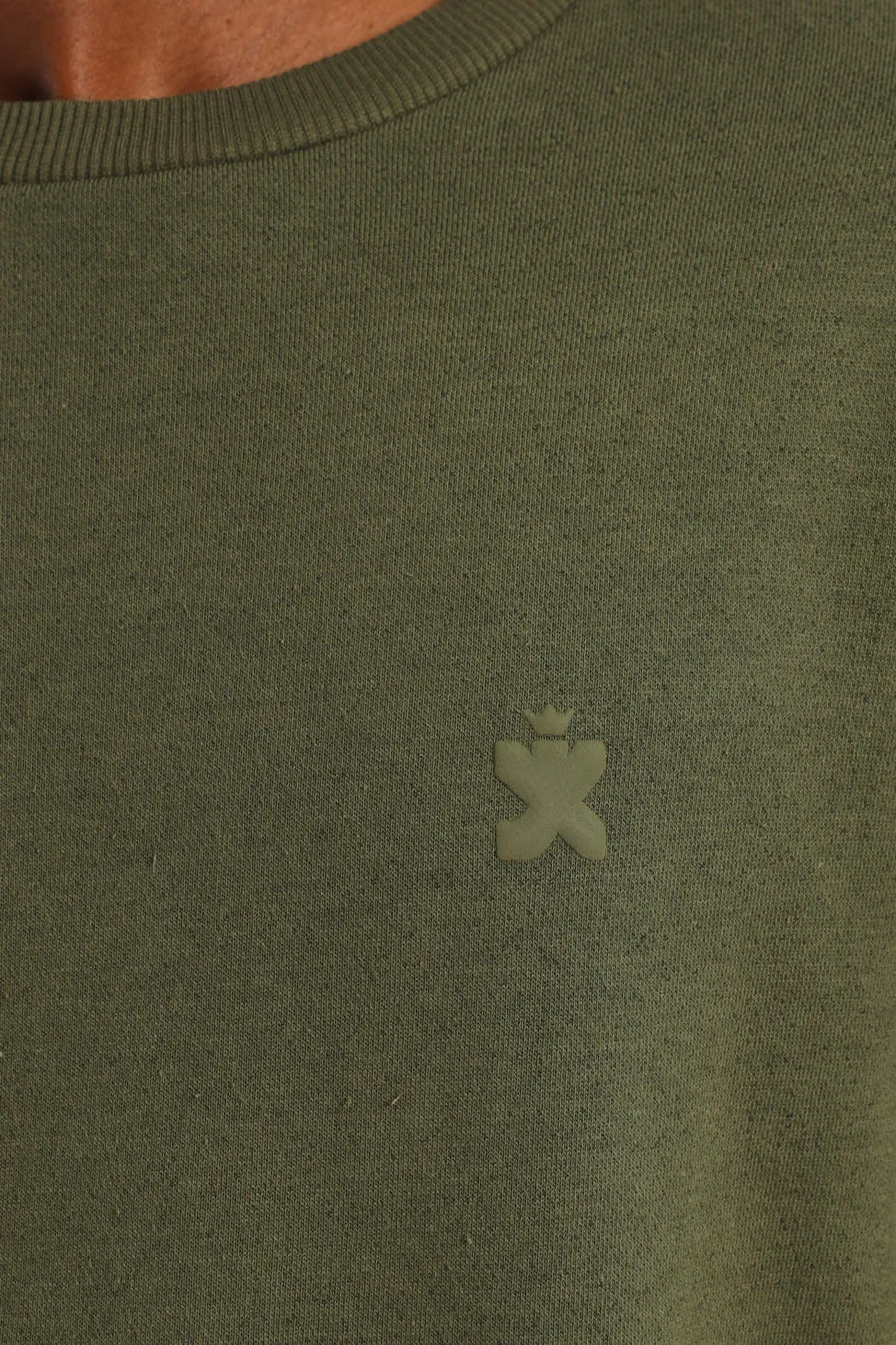 Plain Crew Fleece Top - Light Fatigue