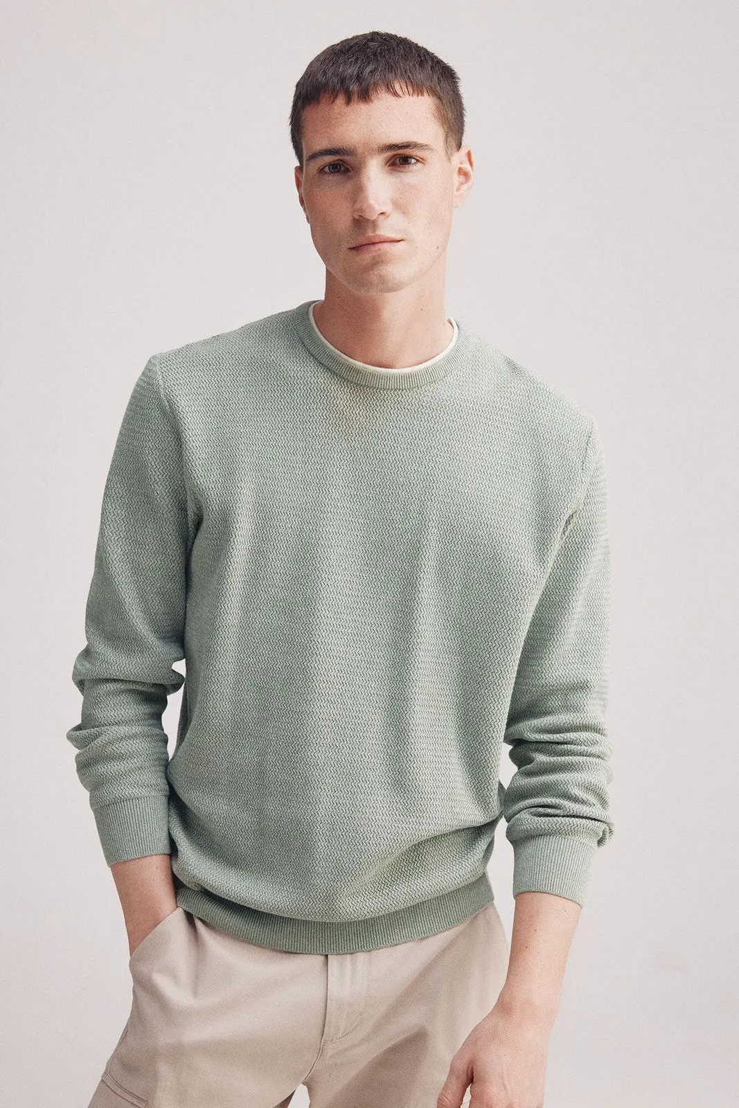 plain structured jersey - Green