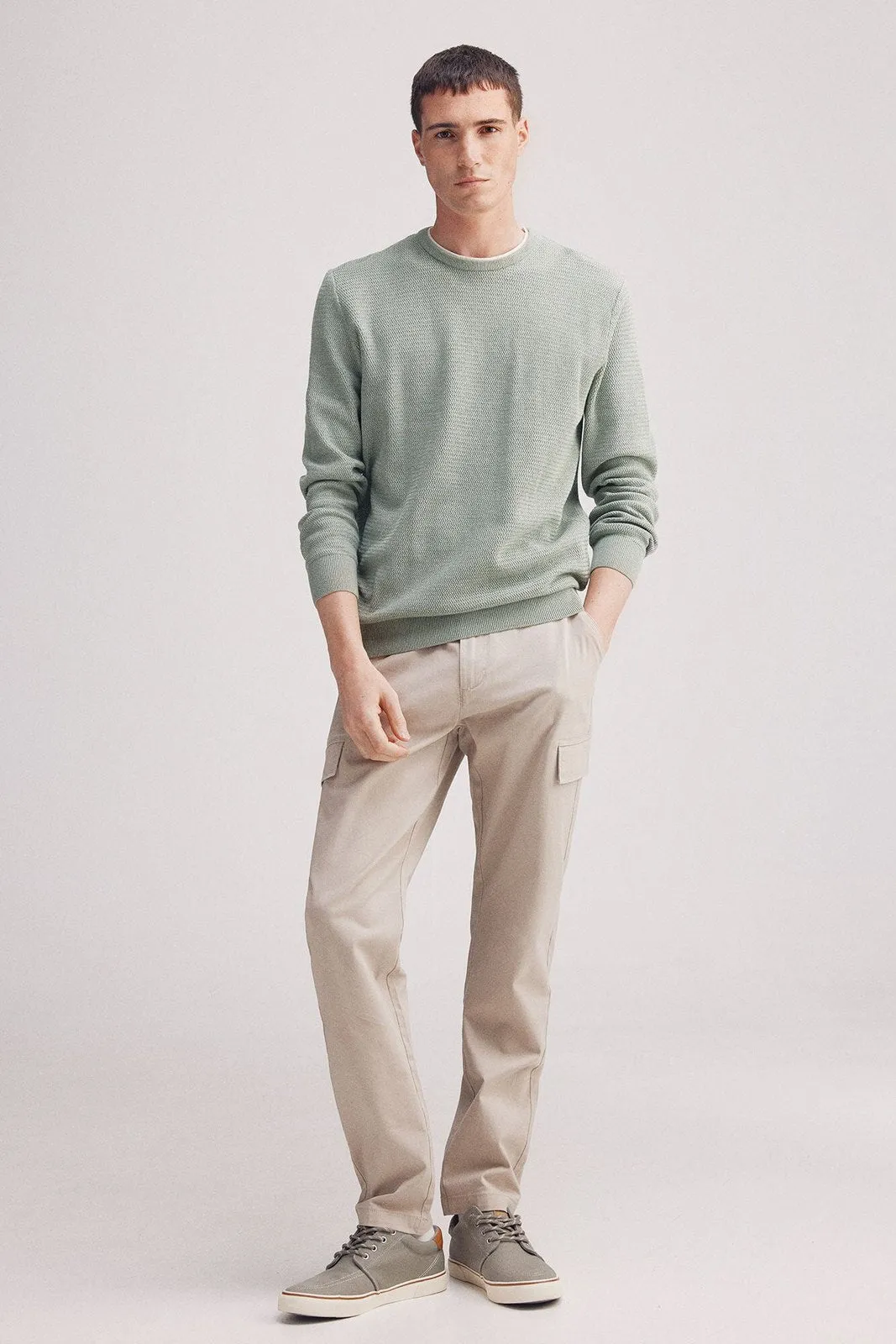 plain structured jersey - Green