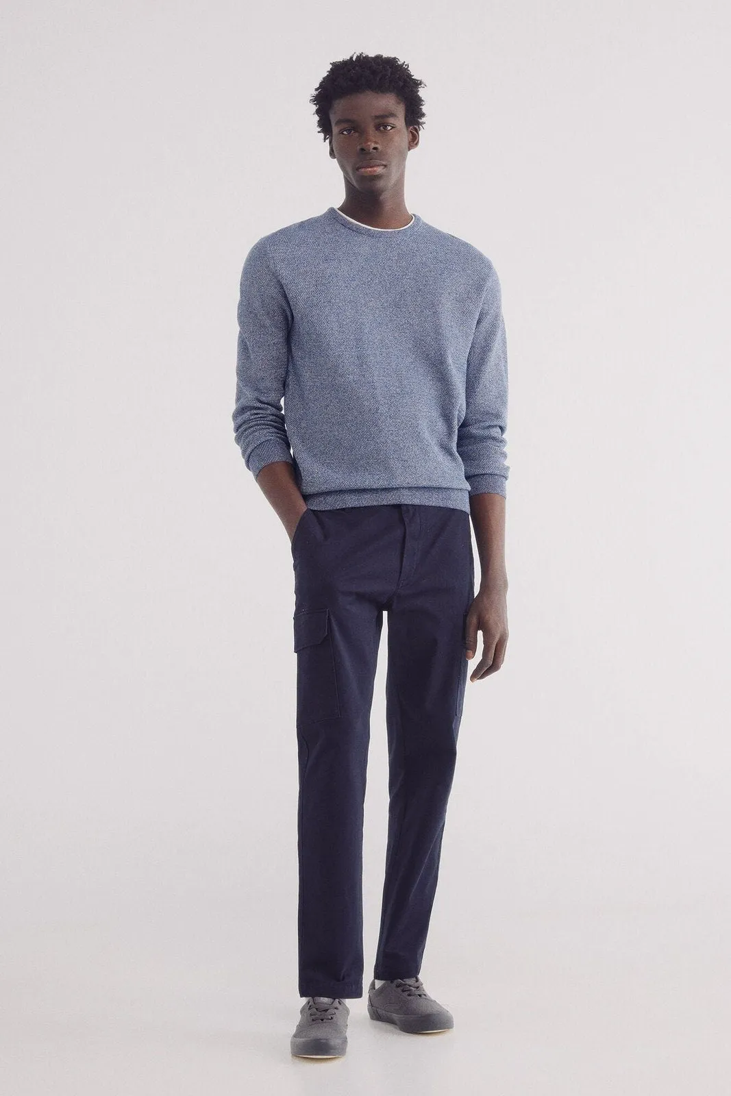 plain structured jersey - Navy
