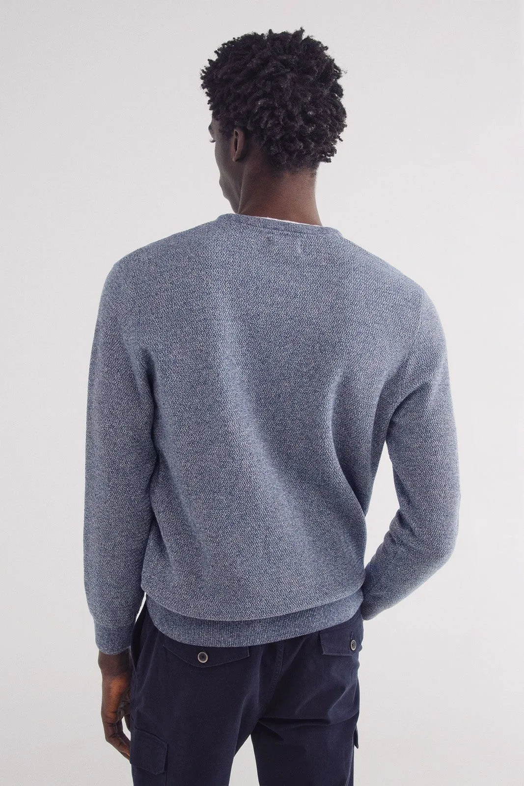 plain structured jersey - Navy