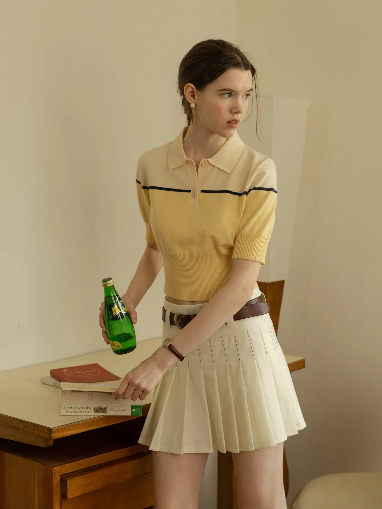 Pleated A-Line Skirt
