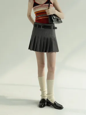 Pleated A-Line Skirt
