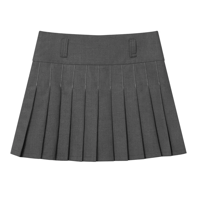 Pleated A-Line Skirt