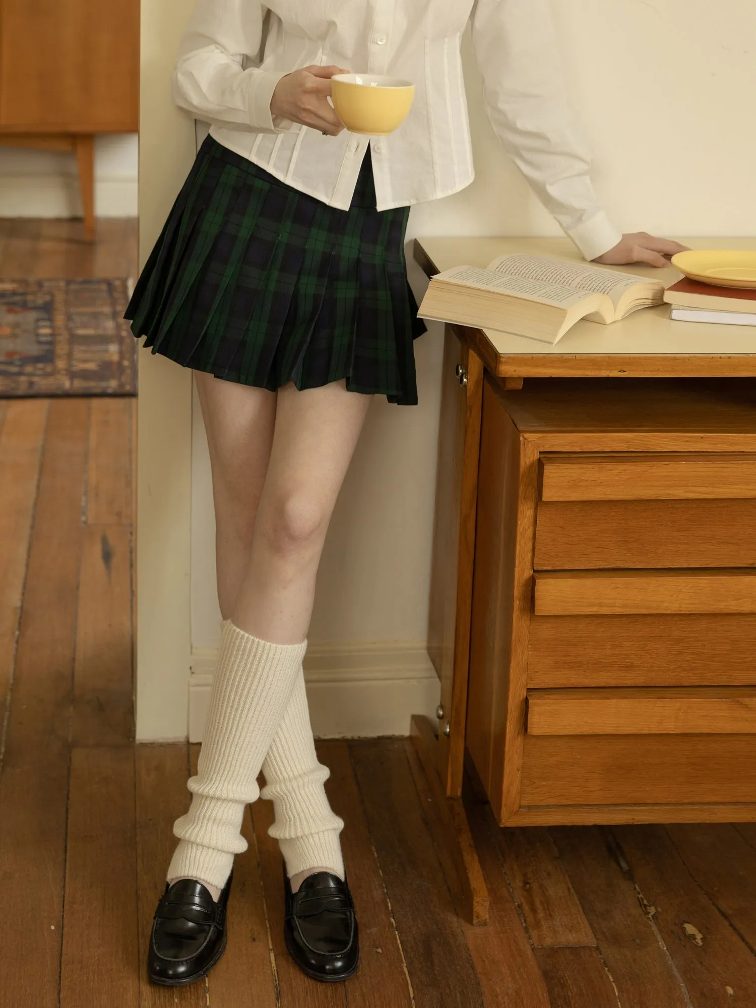 Pleated A-Line Skirt