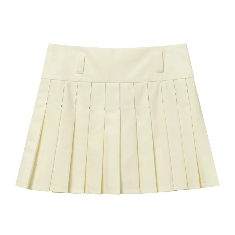Pleated A-Line Skirt