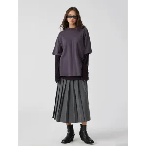 Pleated Maxi Skirt with Adjustable Waistband