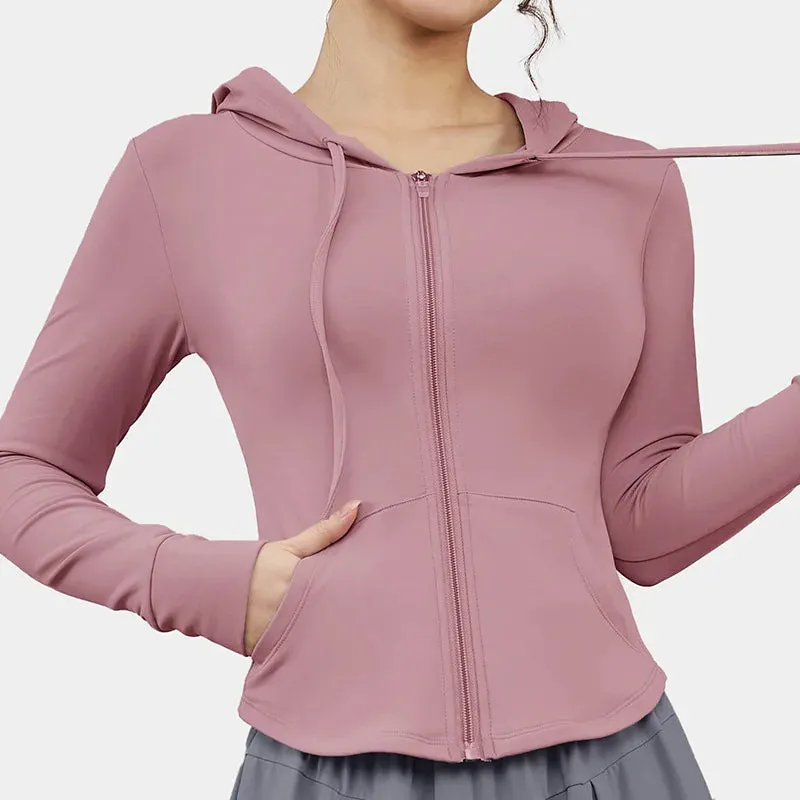 Plus Size Running Hoodie Jacket