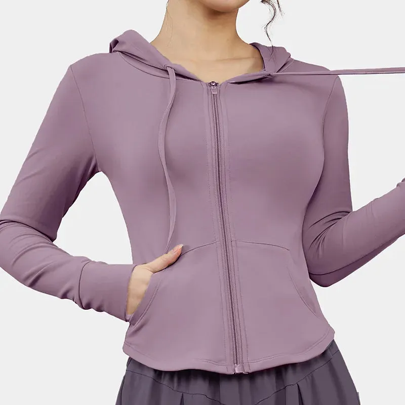 Plus Size Running Hoodie Jacket