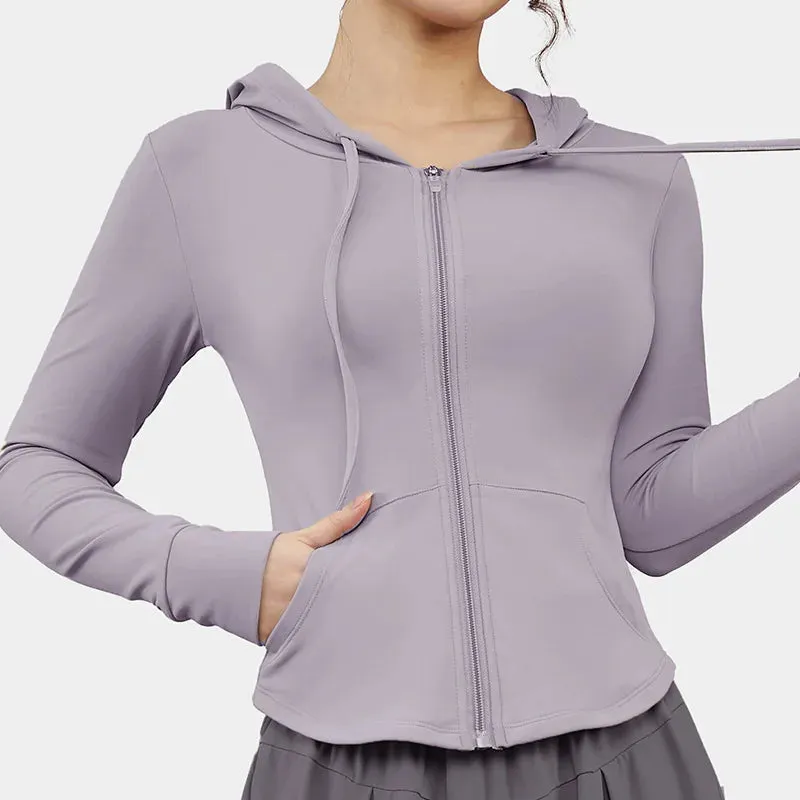 Plus Size Running Hoodie Jacket