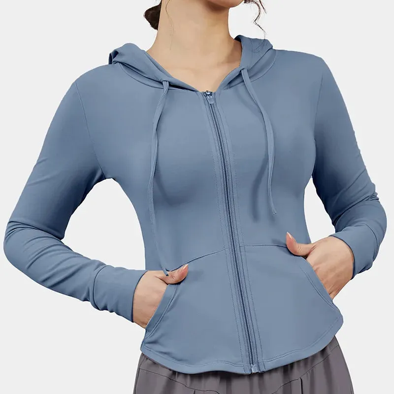 Plus Size Running Hoodie Jacket