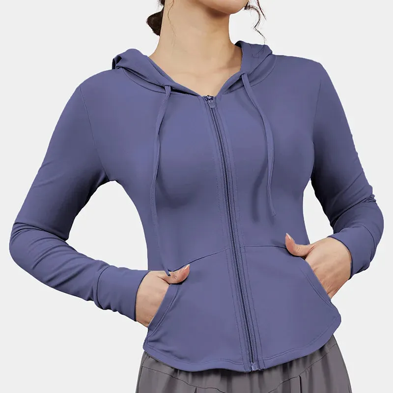 Plus Size Running Hoodie Jacket