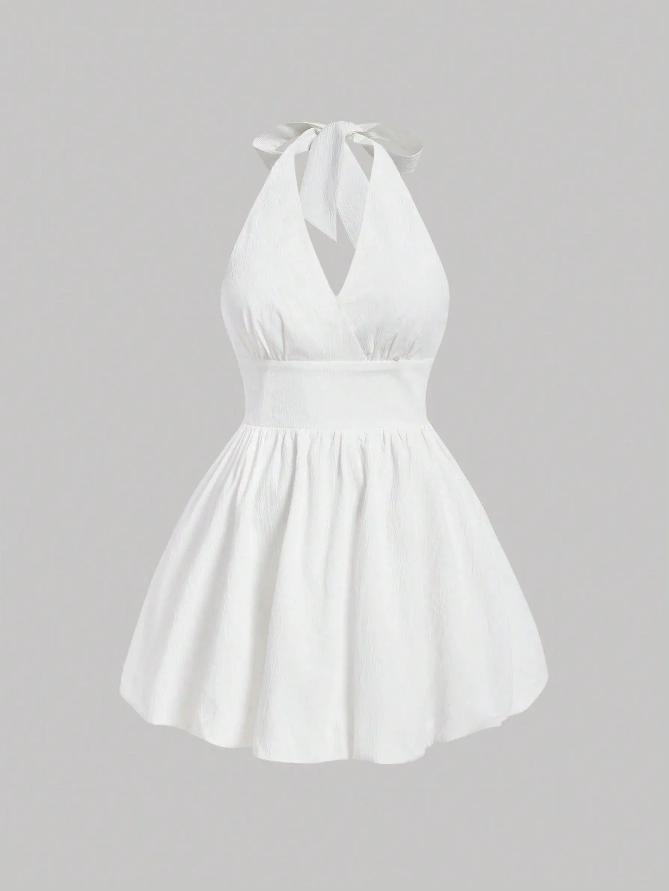 Plus Size Women's Solid Color Halter Strap Dress