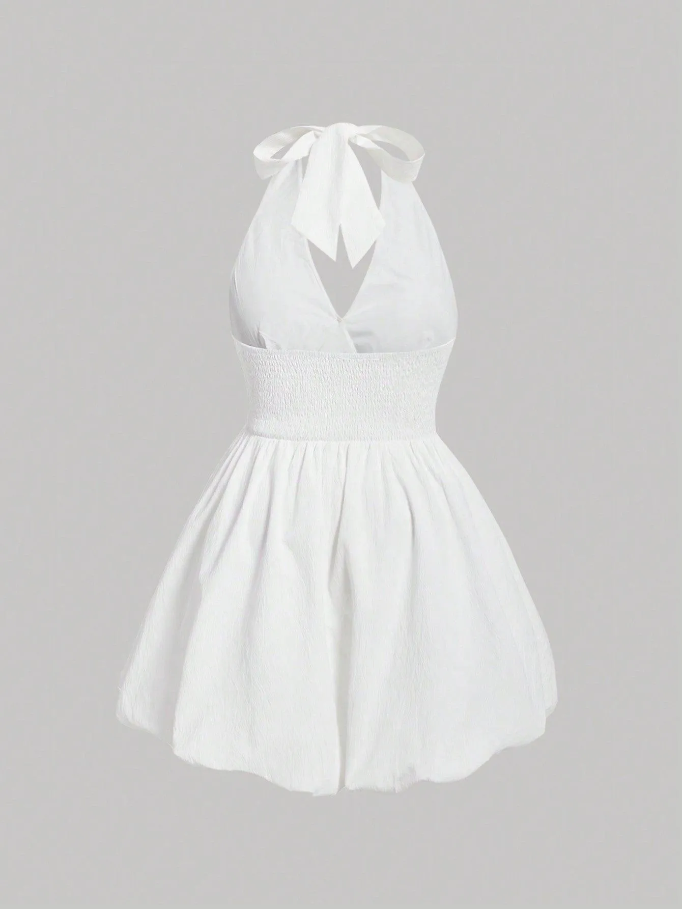Plus Size Women's Solid Color Halter Strap Dress
