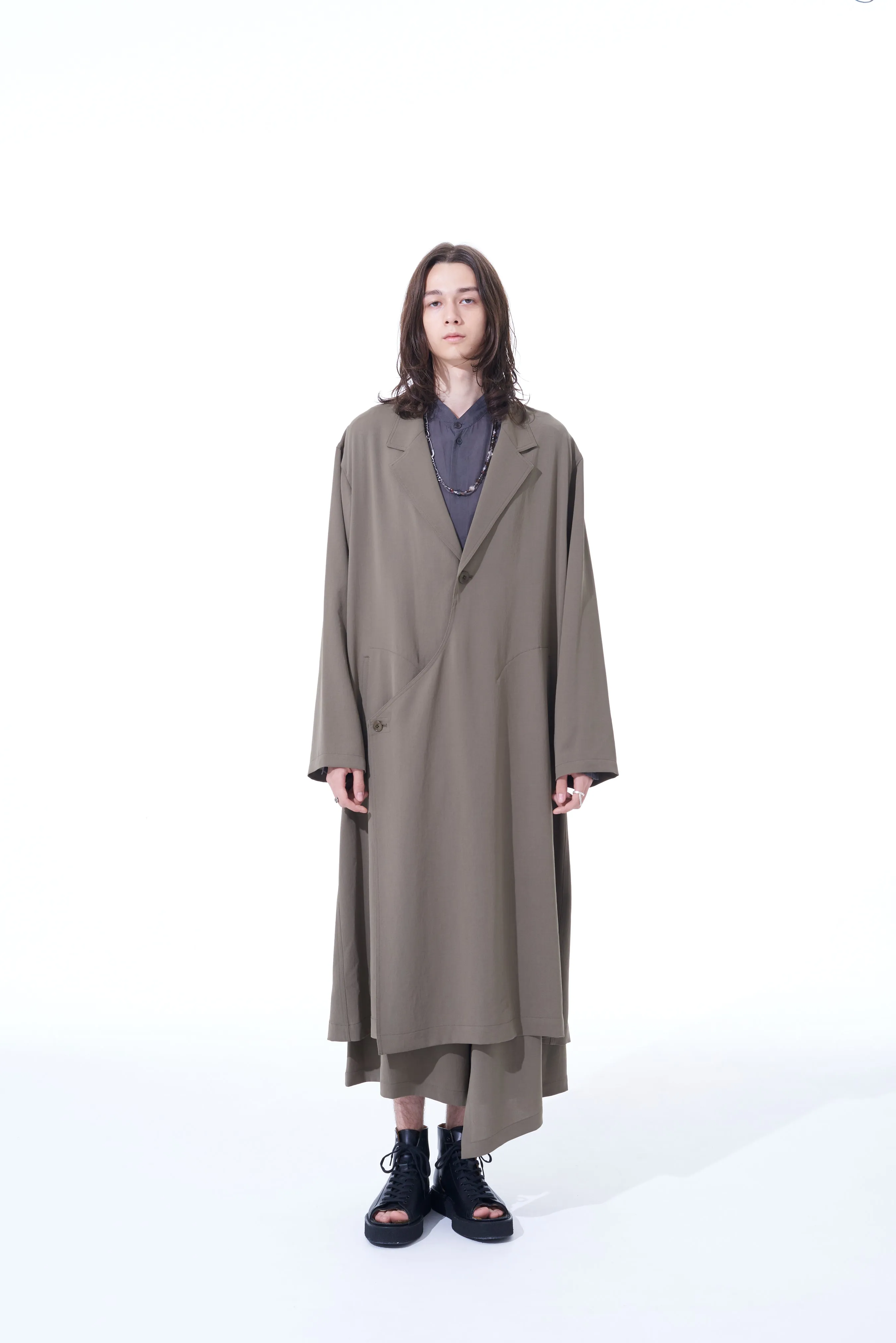 POLYESTER WASHER TWILL WRAP DRESS
