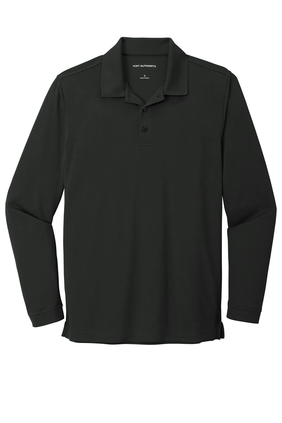 Port Authority  Dry Zone  UV Micro-Mesh Long Sleeve Polo K110LS Deep Black