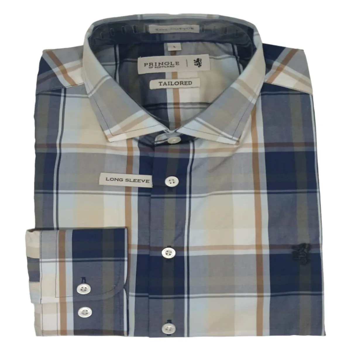 Pringle Godfrey Tailored Long Sleeve Shirt Taupe