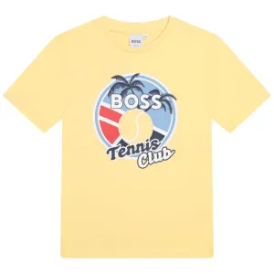 Print Short Sleeves Tee-Shirt - Yellow
