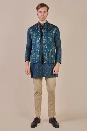 Prussian Blue Nehru Jacket
