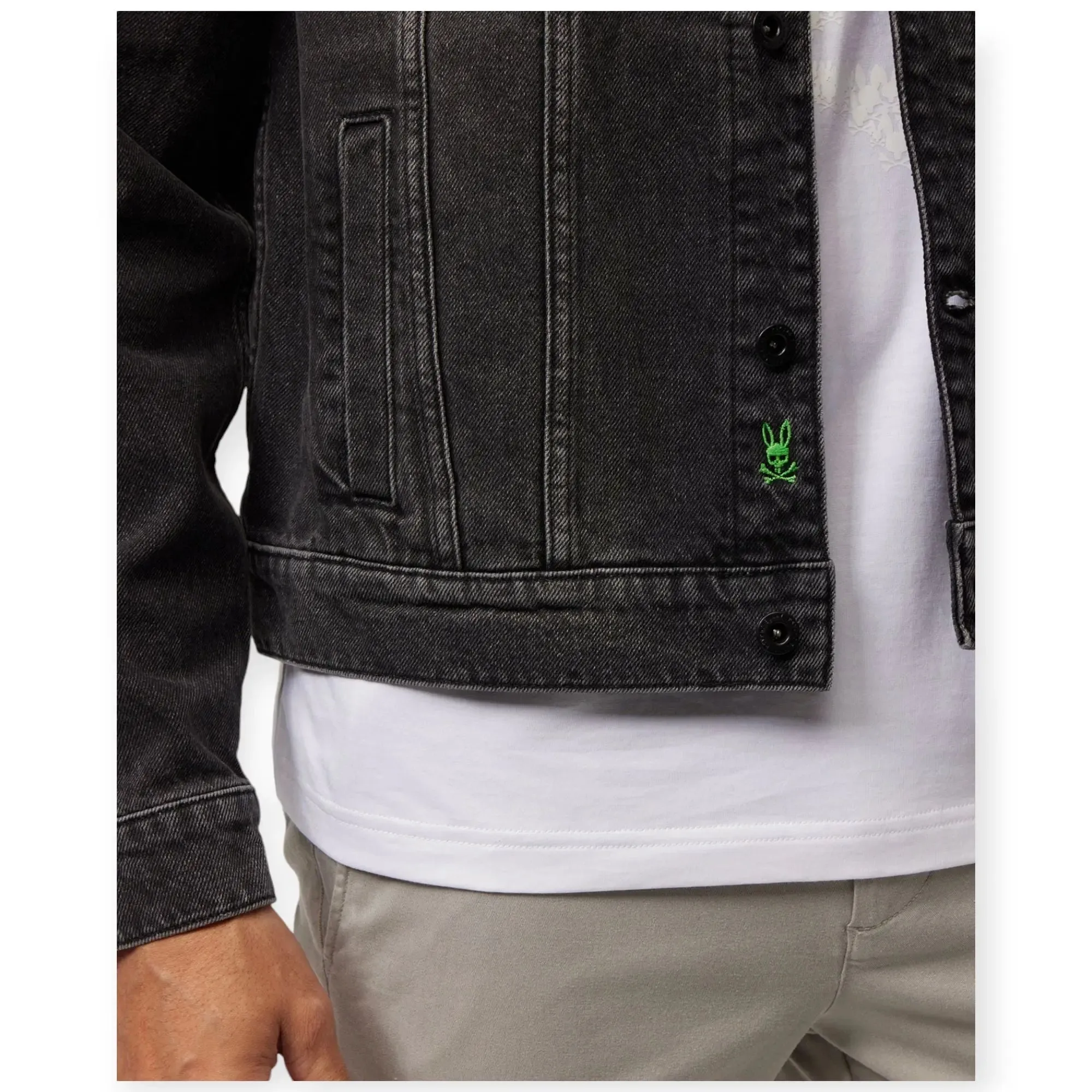Psycho Bunny Men pathe denim jacket (Black)