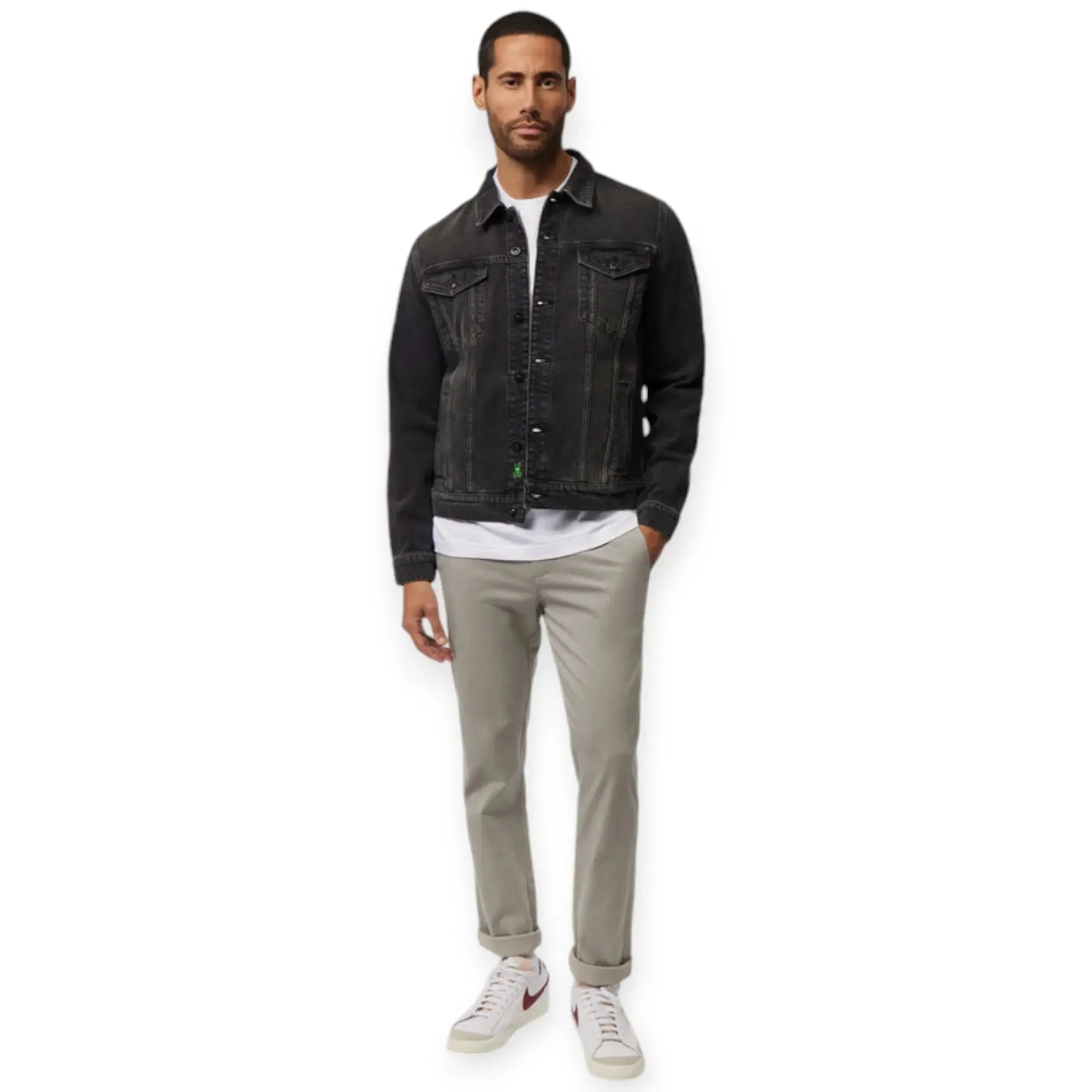 Psycho Bunny Men pathe denim jacket (Black)