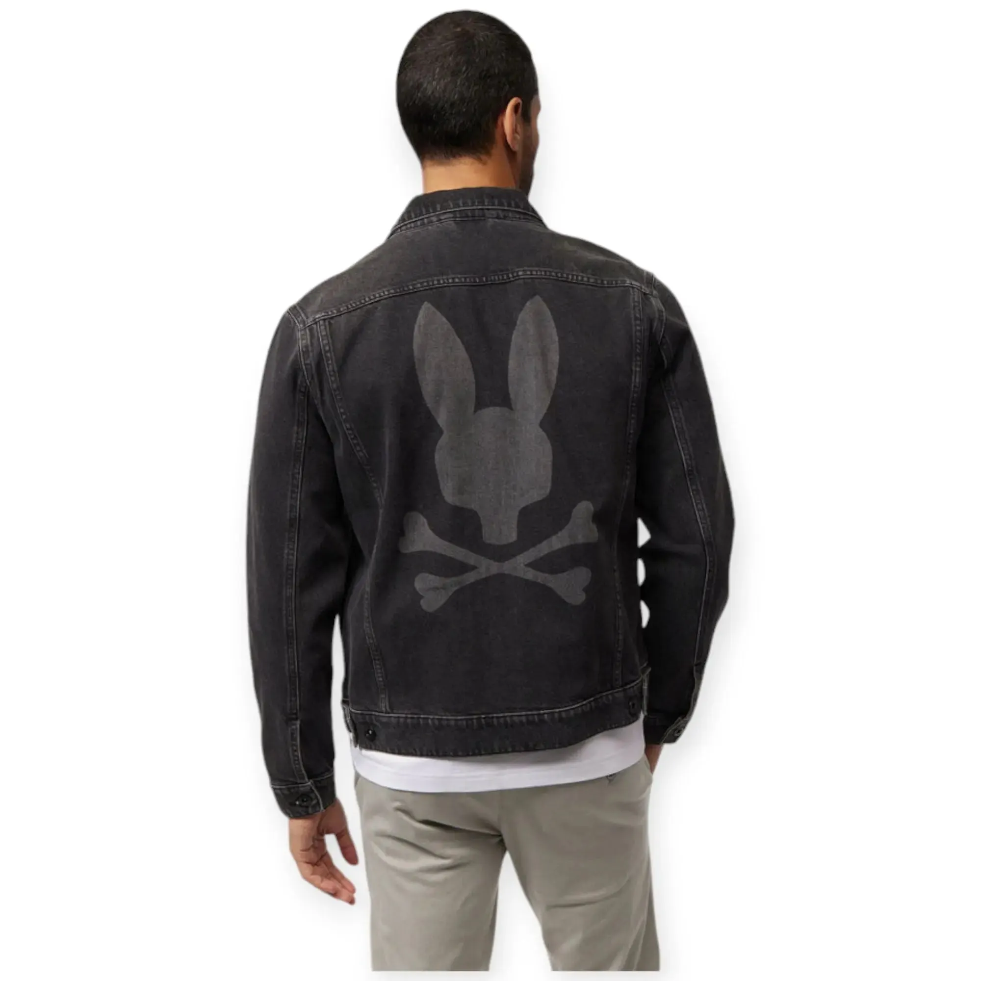 Psycho Bunny Men pathe denim jacket (Black)