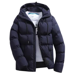 Puffer Jacket Men Insulated Lightweight Hooded Down Coats Outdoor Winter Casual Windproof Tops Waterproof Jackets