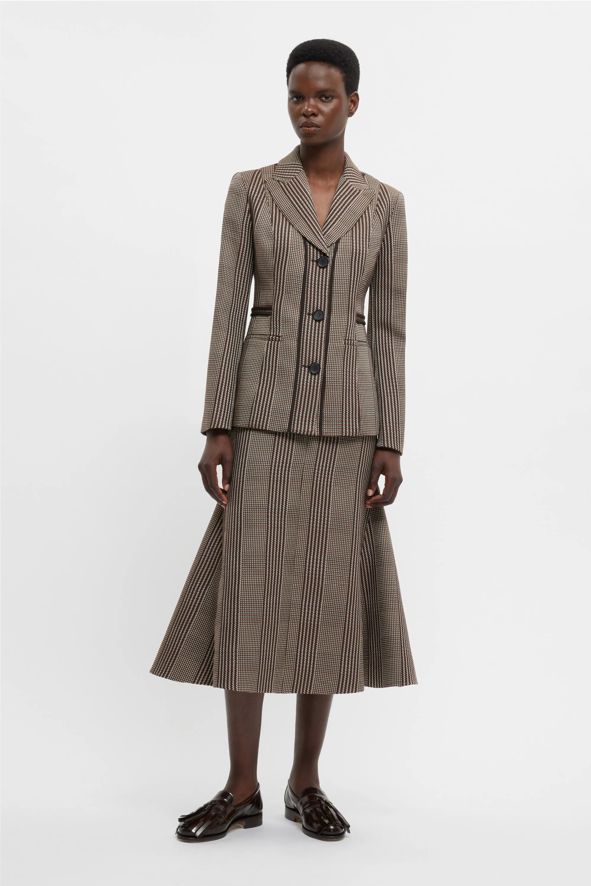 Queenie Skirt In Rust Prince Of Wales Check