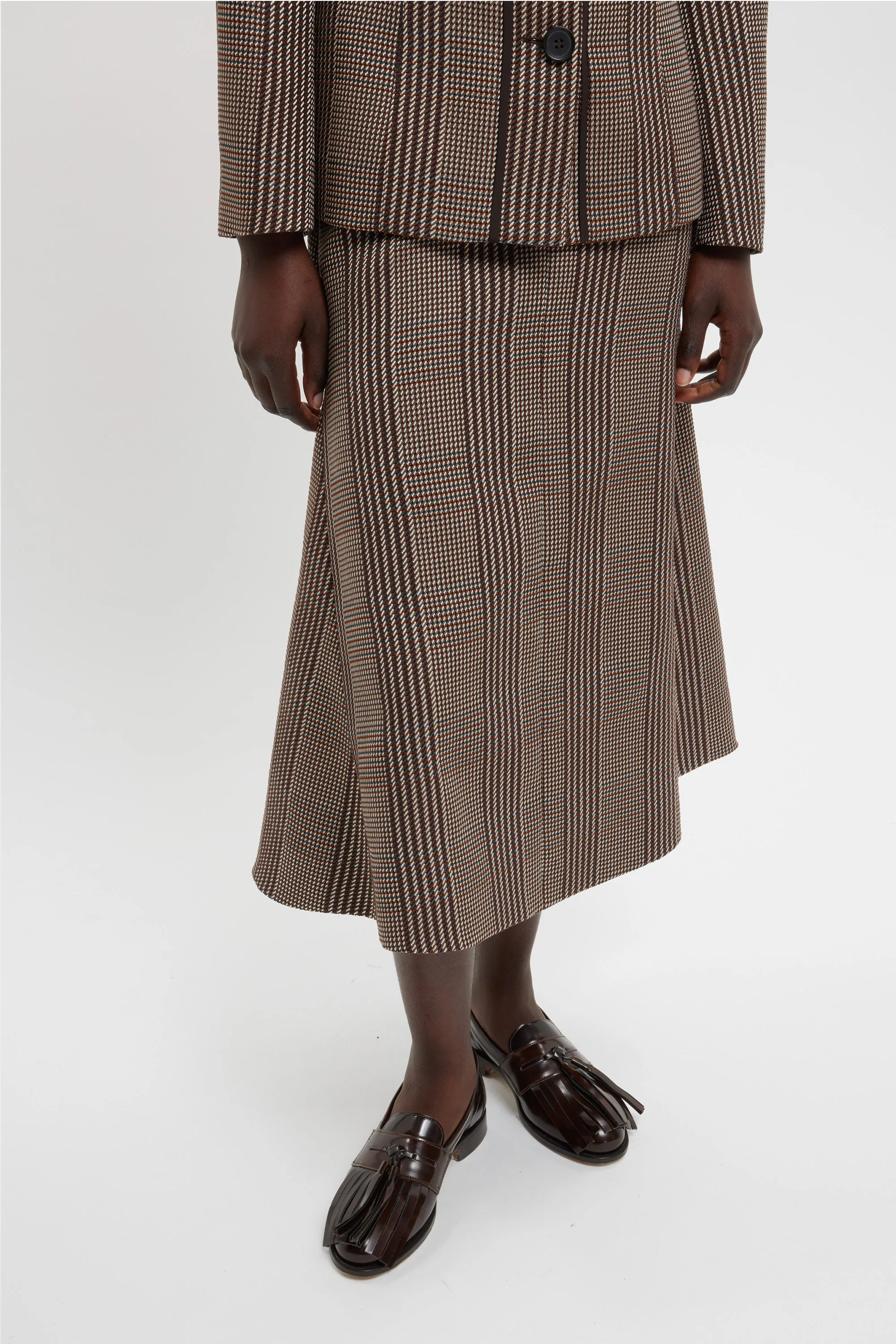 Queenie Skirt In Rust Prince Of Wales Check