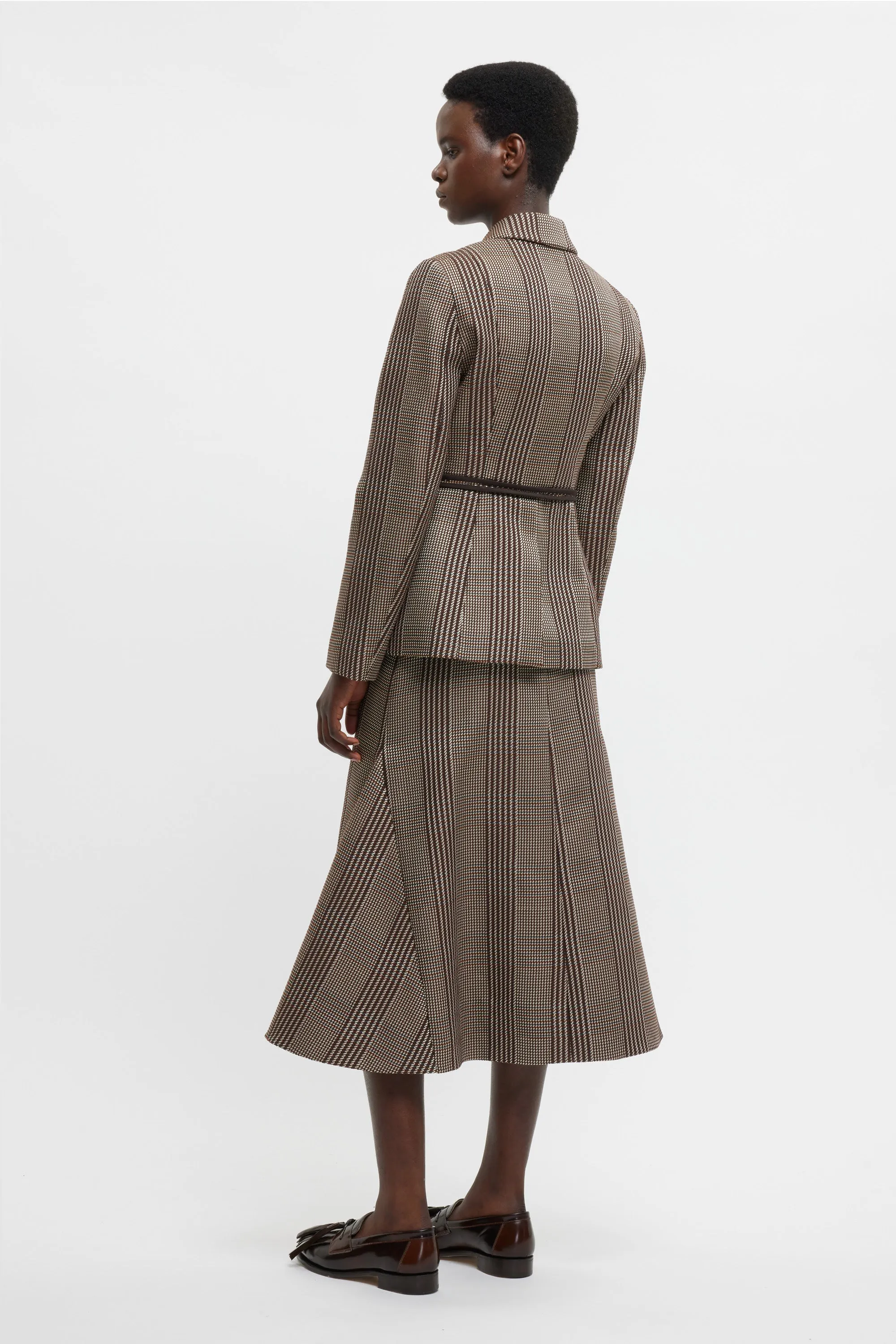 Queenie Skirt In Rust Prince Of Wales Check