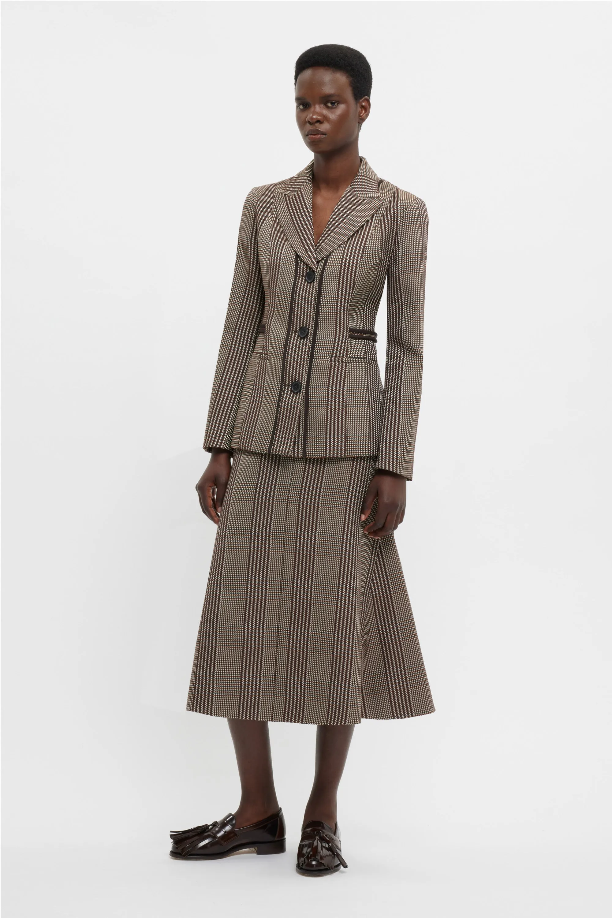 Queenie Skirt In Rust Prince Of Wales Check