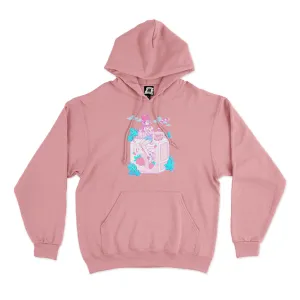 "Strawberry Milk Girl" Basic Hoodie White/Light Pink