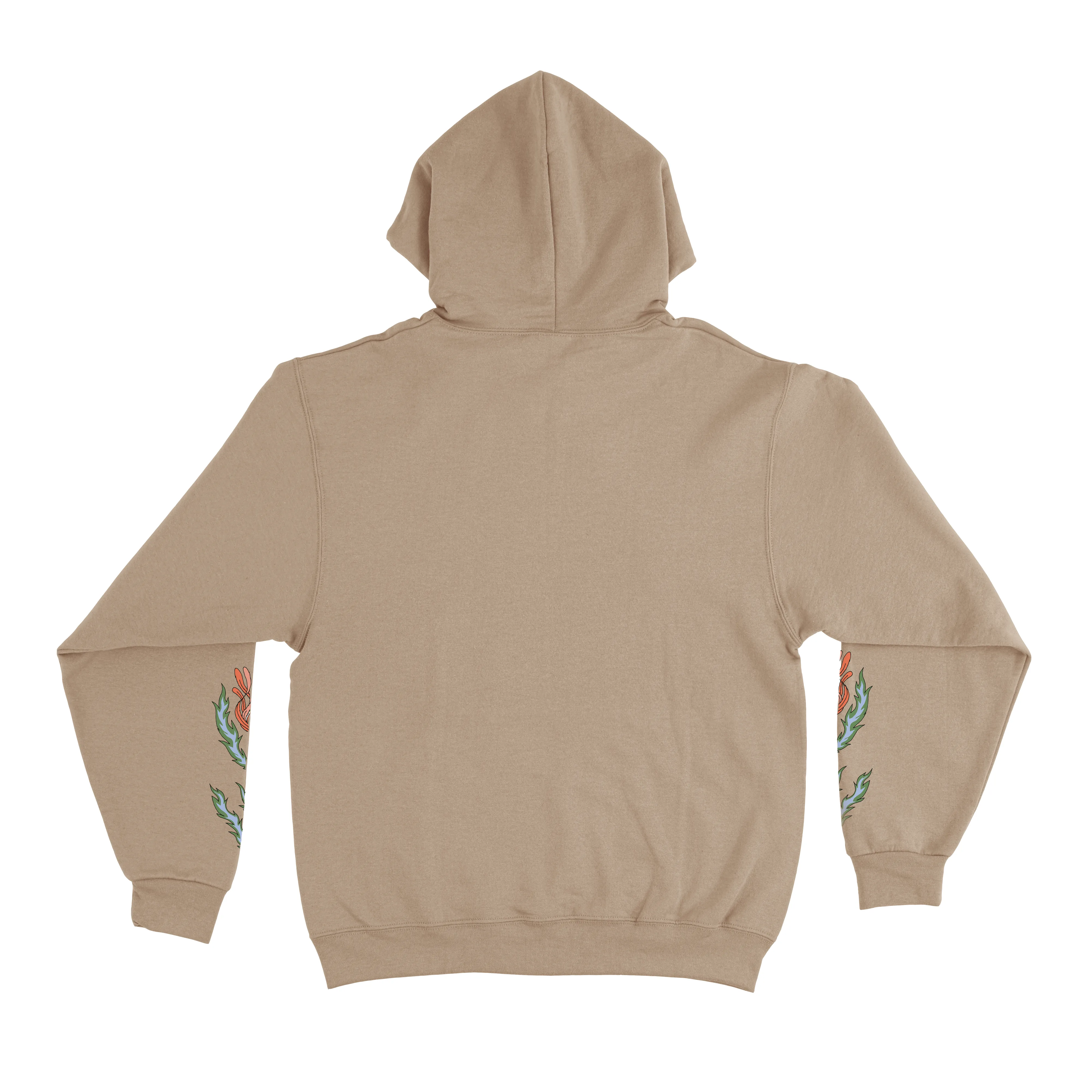"Vase" Fleece Hoodie Beige/Light Pink