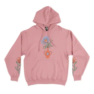 "Vase" Fleece Hoodie Beige/Light Pink