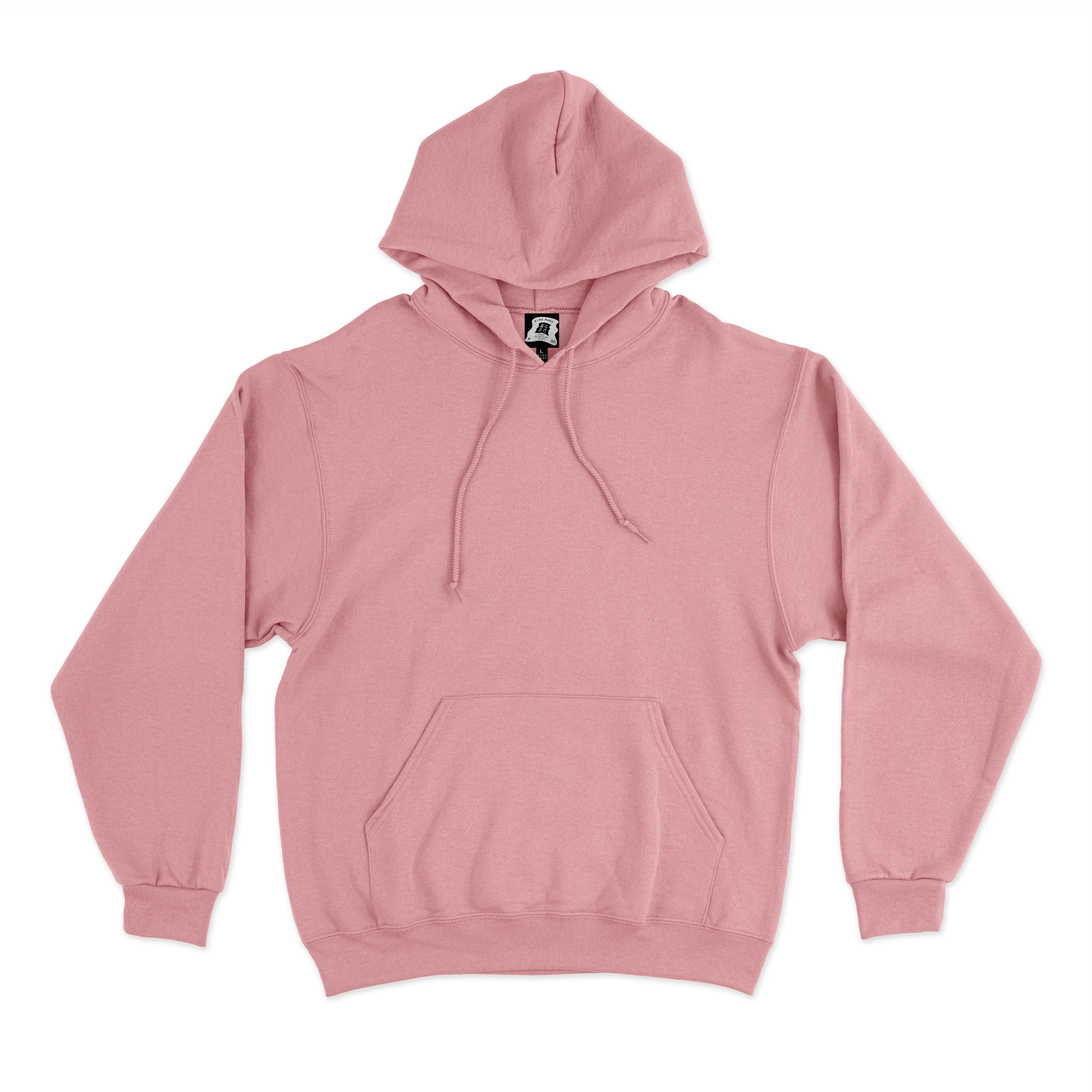"Wolf" Fleece Hoodie Light Pink/Cobalt Blue