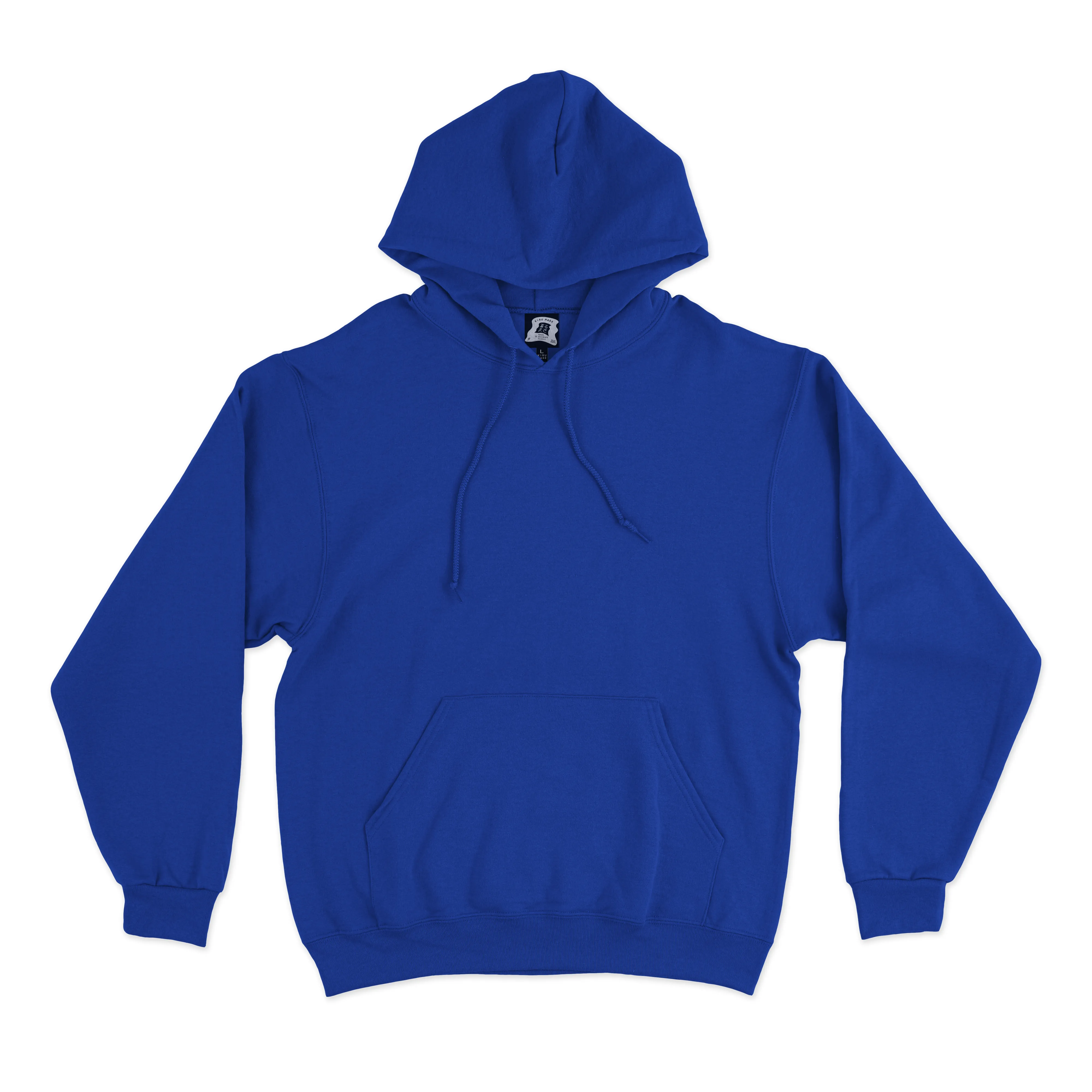 "Wolf" Fleece Hoodie Light Pink/Cobalt Blue