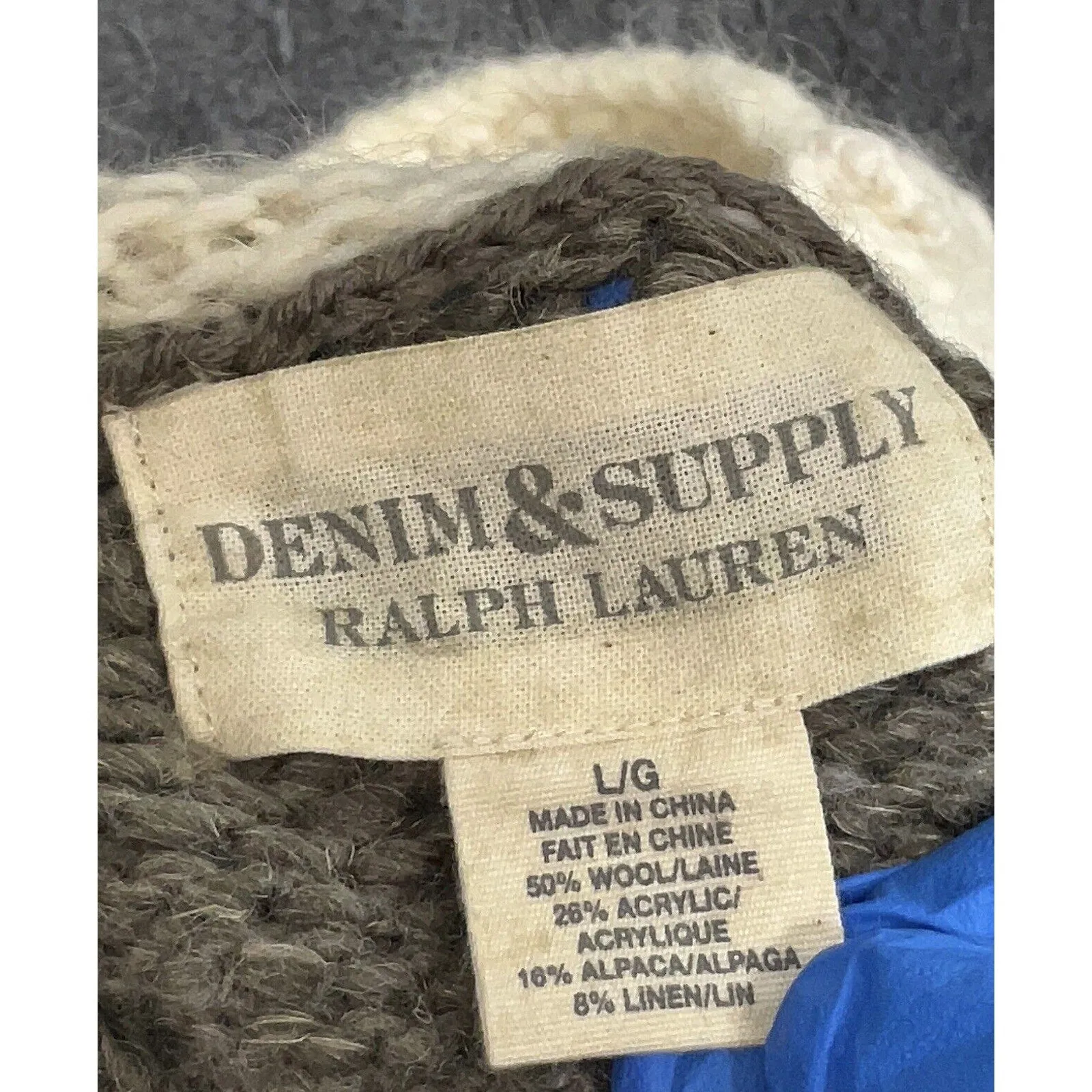 Ralph Lauren Denim & Supply Women's Knit Wool Dude Sweater Vest - Tan Aztec, Size Large