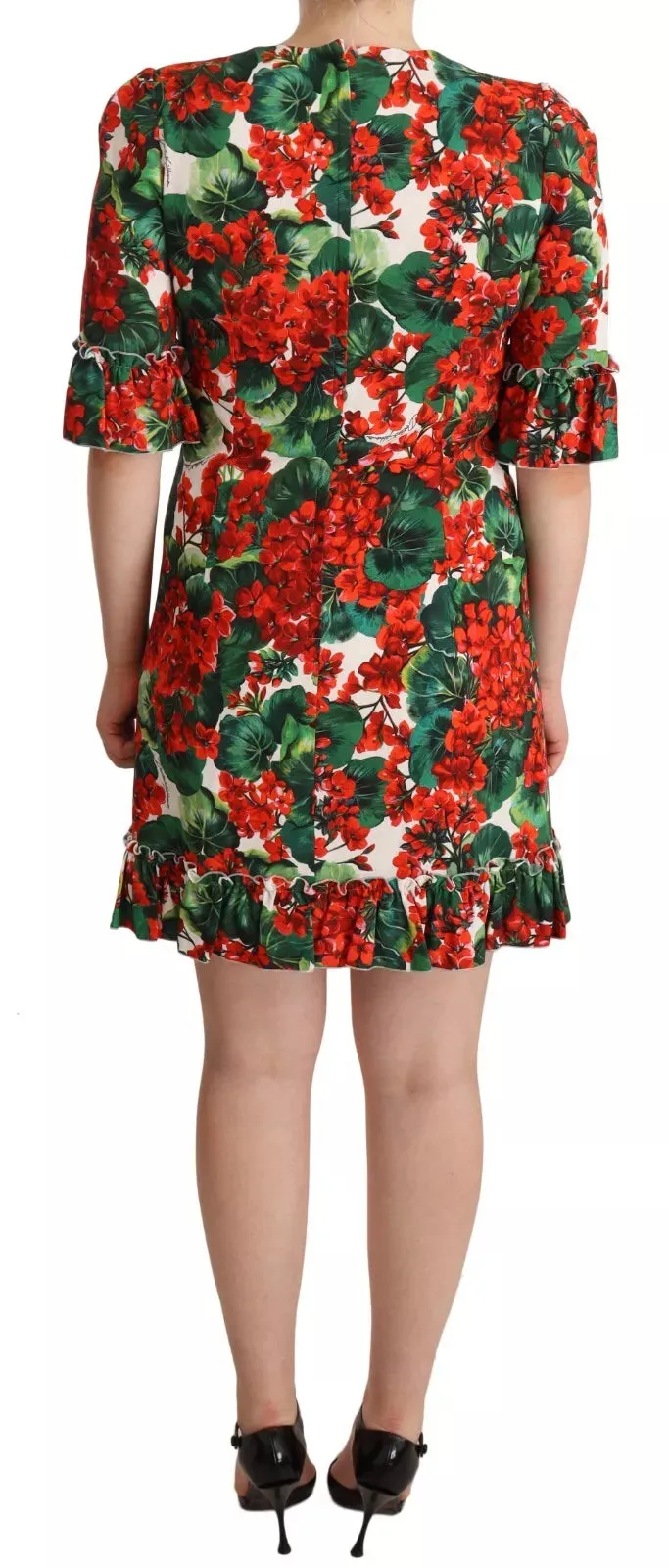 Red Green Portofino-Print Poplin Midi Dress