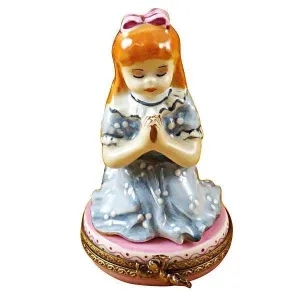 Red Haired Girl Praying limoges box