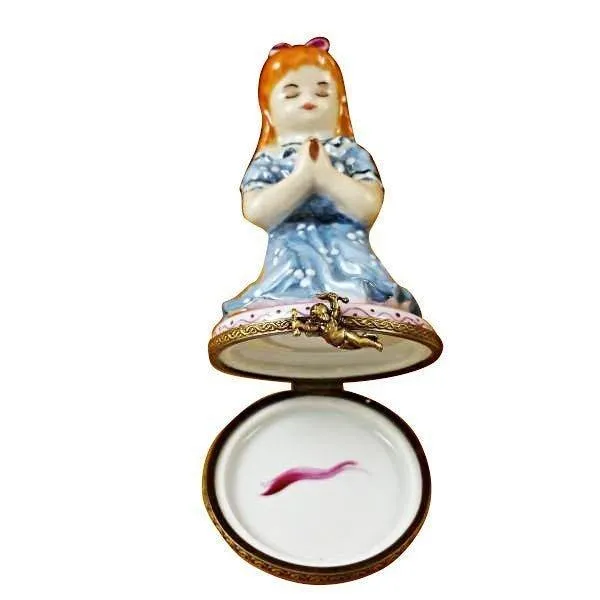 Red Haired Girl Praying limoges box