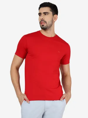 Red Solid Slim Fit T-Shirt | JadeBlue