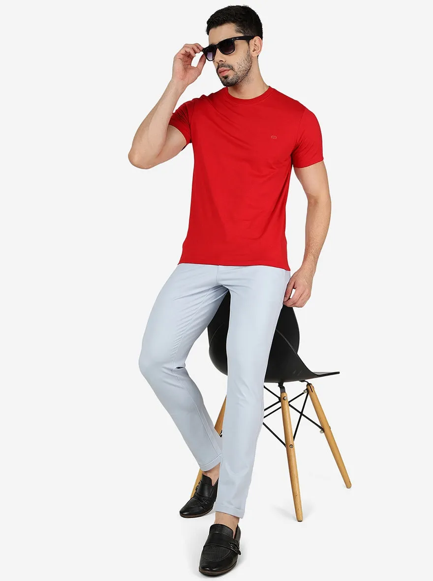 Red Solid Slim Fit T-Shirt | JadeBlue