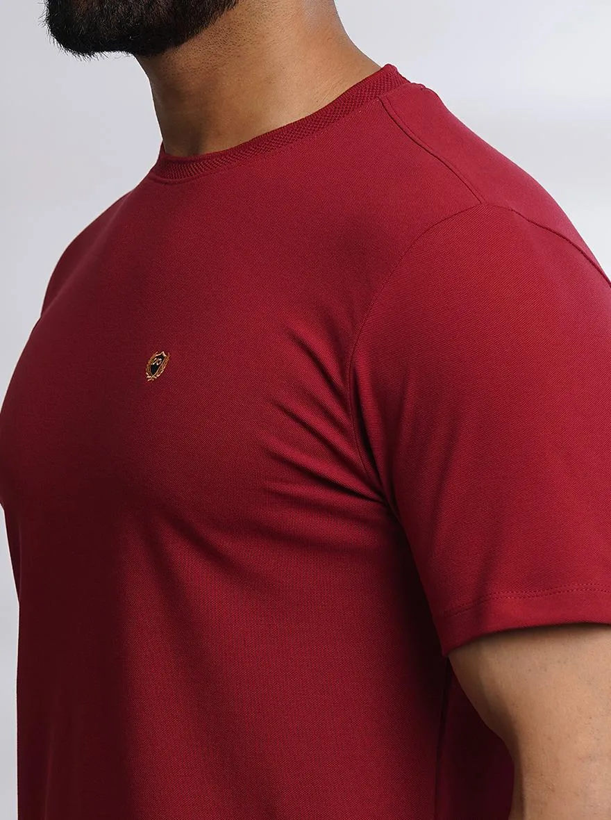 Red Solid Slim Fit T-Shirt | JadeBlue