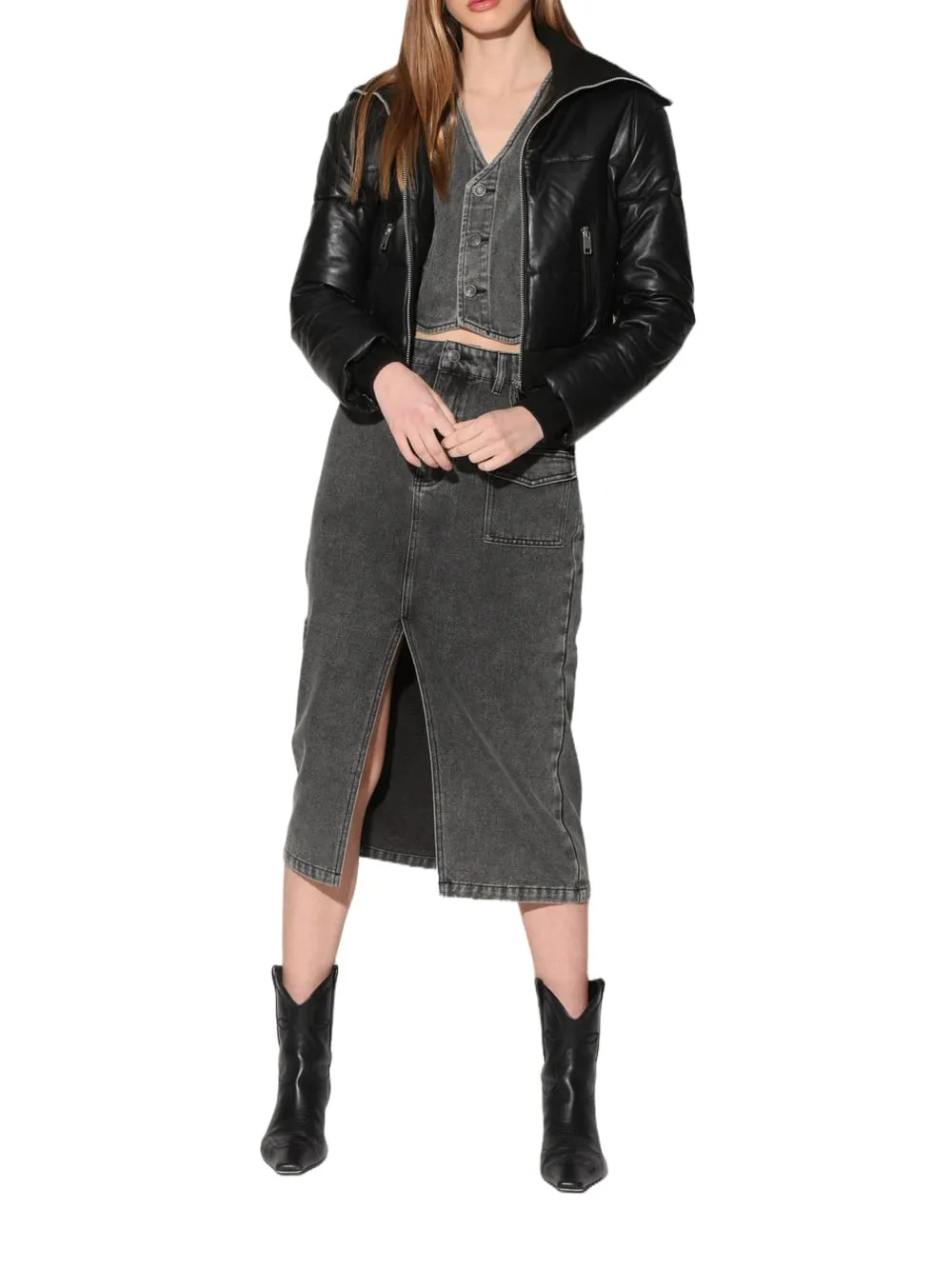 Refined Satin Glow Leather Jacket